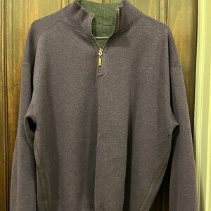 TOMMY BAHAMA Plum Cotton Zip Pullover - Size XXL